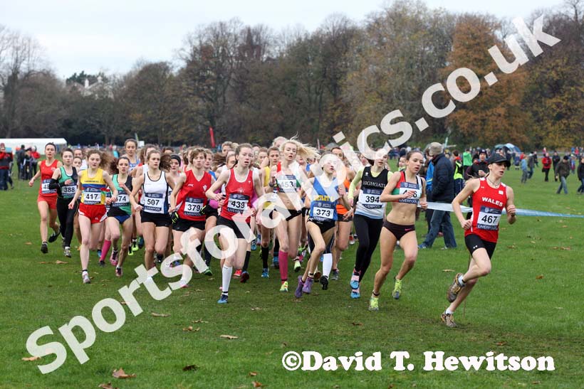 Start of the under-17 and under-20 womens Liverpool Cross Challenge. David T. Hewitson/Sports for All Pics